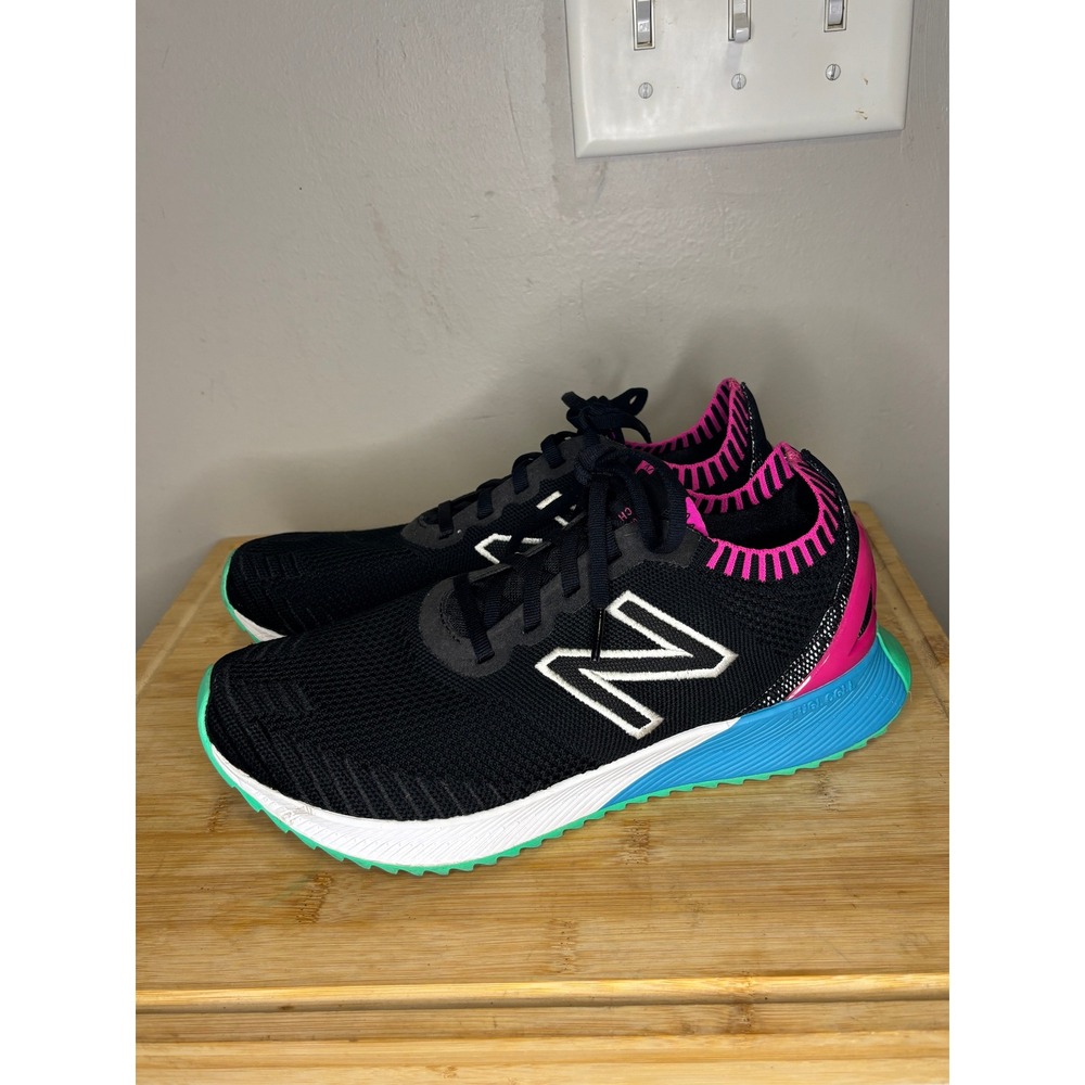 New Balance FuelCell Echo Womens Running Shoes Black Pink Blue WFCECSB Size 9.5
